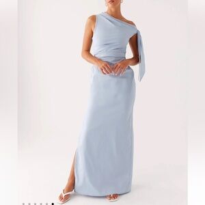 Peppermayo Light Blue One-Shoulder Maxi Dress